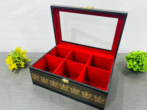 Wooden Jewelry Box, Luxury Earring Storage Organizer, Nakshe
