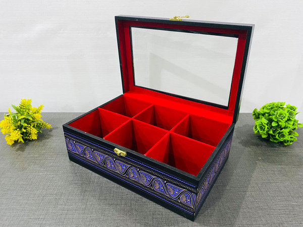 Wooden Jewelry Box, Luxury Earring Storage Organizer, Nakshe