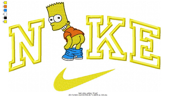 NIKE embroidery design with Bart Simpson - Inspire Uplift