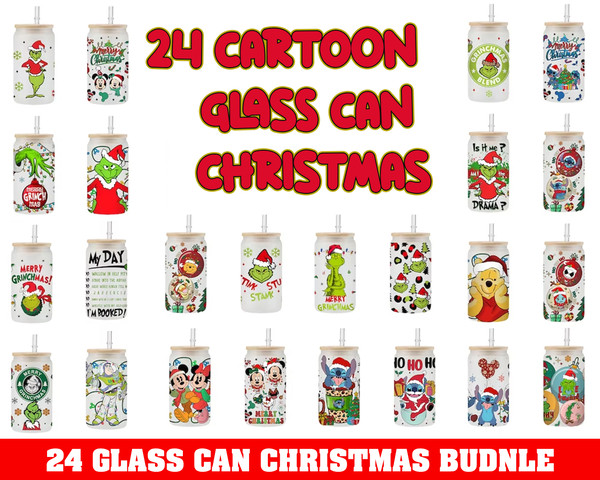 Cartoons Christmas 16oz Libbey Can Glass 1.jpg