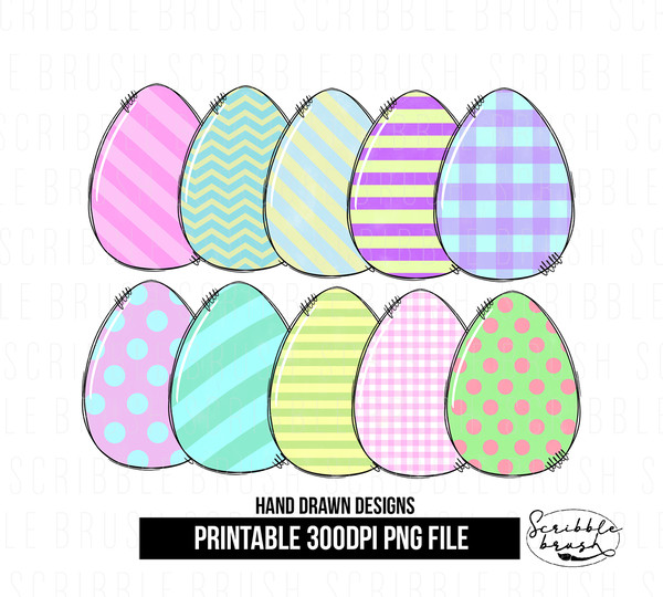Patterned Easter Eggs Sublimation PNG Designs.jpg