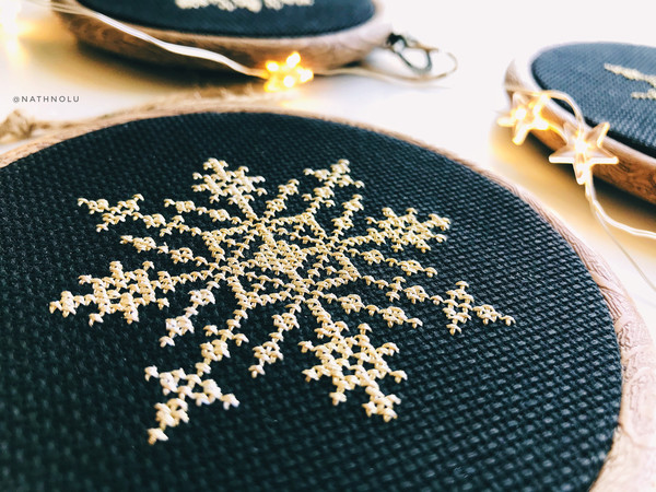 Cross Stitching Snowflake