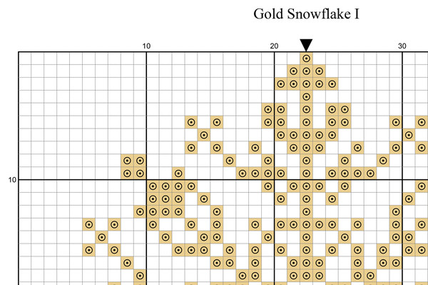example color cross stitch pattern snowflake