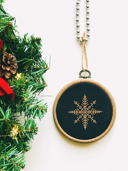 bronze snowflake cross stitch