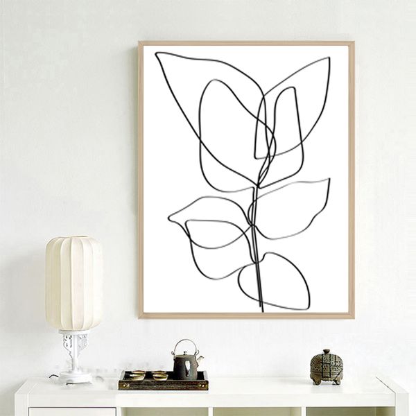 Botanical Line Art Line Drawing Leaf Print Flower Art Digita - Inspire ...