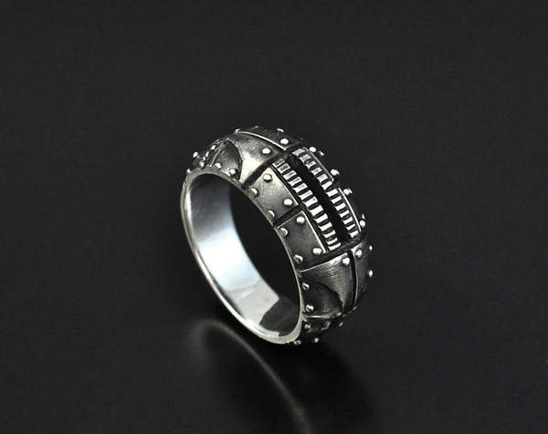 steampunk silver ring by GatoJewel