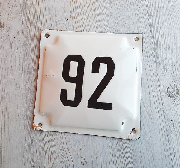 92 house number plate address sign