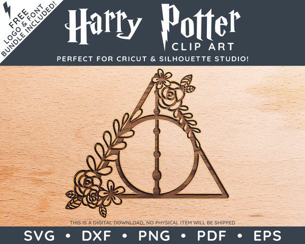 Harry Potter Floral Deathly Hallows by SVG Studio Thumbnail3.png