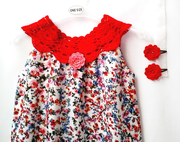 Summer Cotton Dress, Spring Dress Outfit, Handmade Sleeveless Dress, Crochet Cotton Lace Top, Floral Print Dress.jpg