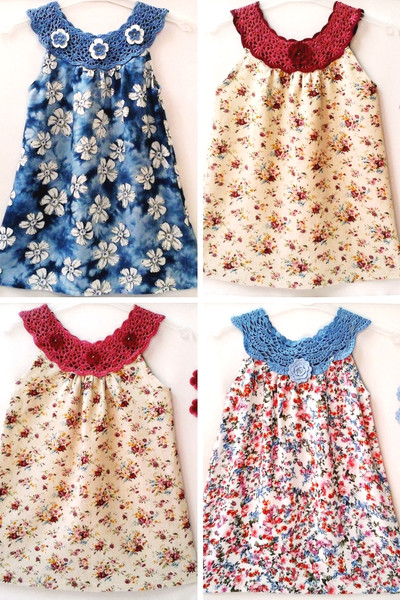 Summer Linen Dress, Spring Dress Outfit, Handmade Sleeveless Dress, Crochet Cotton Lace Top, Floral Print Dress. Country Kids Dresses.jpg