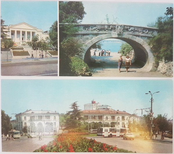 8 SEVASTOPOL vintage color photo postcards set views of town 1983.jpg