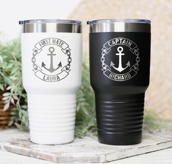 Personalized boat Captain and First Mate 30oz tumbler.jpg