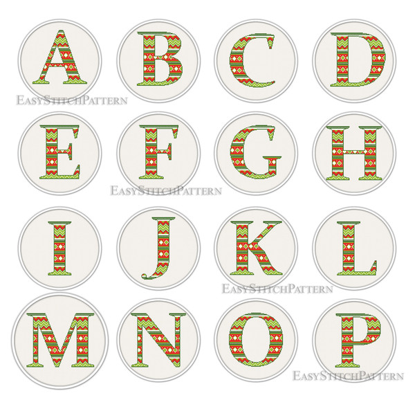 Monogram cross stitch pattern
