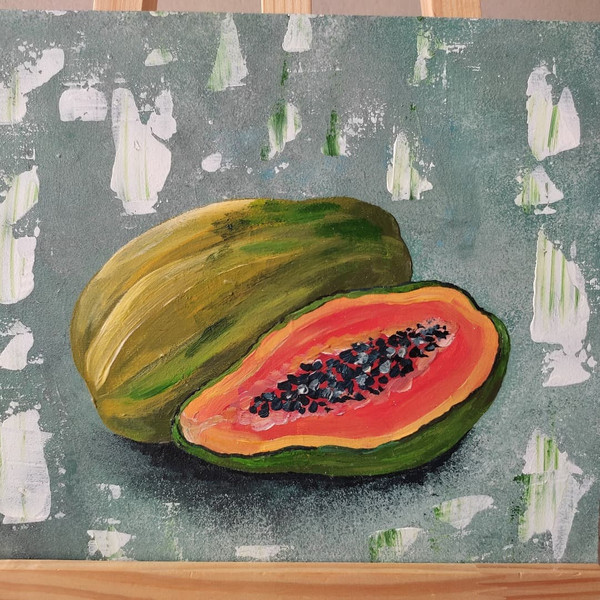 Handwritten-still-life-with-papaya-fruit-by-acrylic-paints-6.jpg