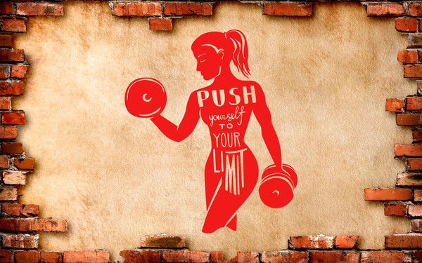 Girl Fitness Gym Push Yourself To Your Limit