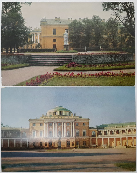 8 PAVLOVSK vintage color photo postcards set views of town USSR 1969.jpg