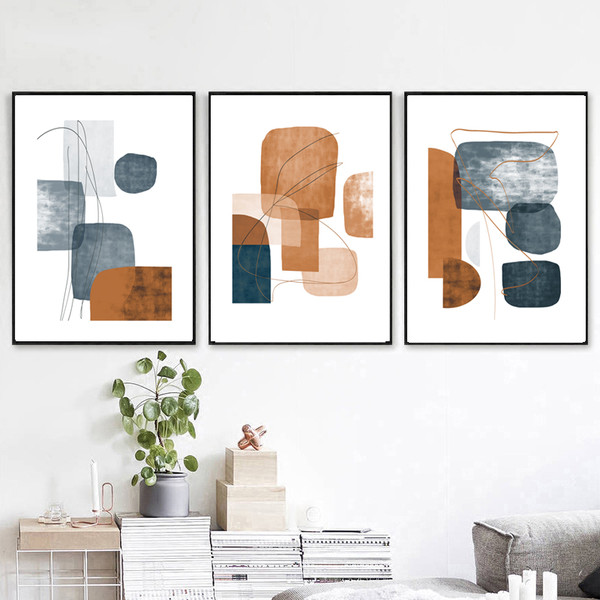 A set of three prints in an abstract style that you can download