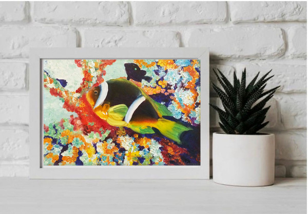 fish and coral artwork