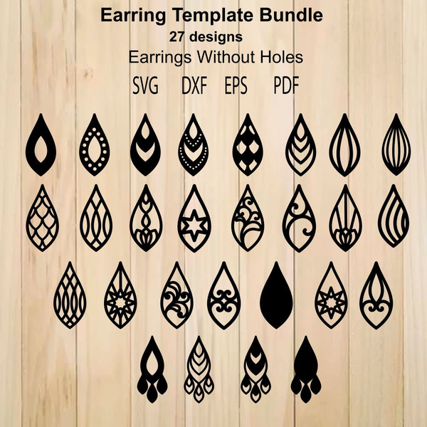 Earrings SVG Bundle, Earring Templates For Laser Cutting, Cr - Inspire ...