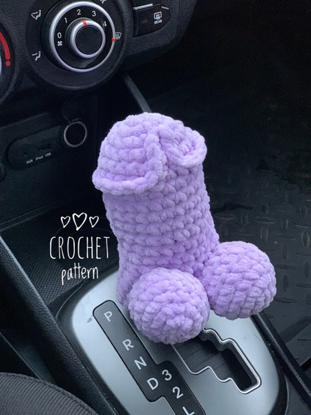easy crochet pattern funny plush toy crochet penis dick shift knob 2.jpeg