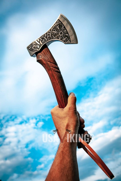 Beautiful custom handmade viking forged axe, Groomsmen gift , Birthday Gift, collectibles axe , Gift for him , (2).jpg
