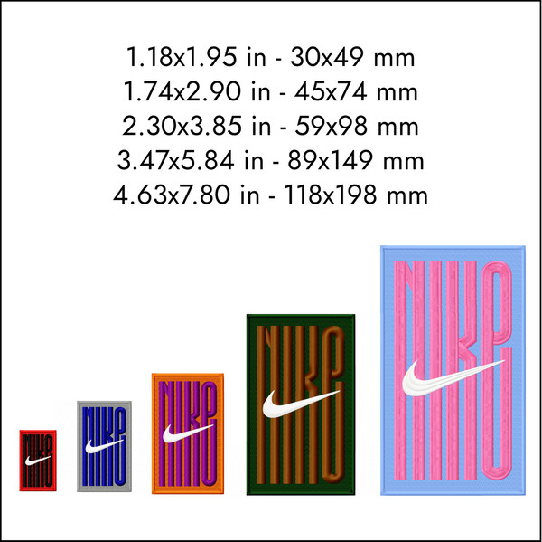 Nike Embroidery Design, rectangular designs for patches - Inspire Uplift