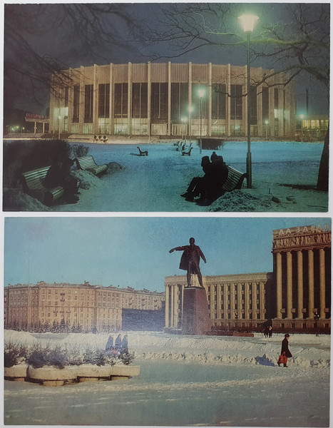 7 Leningrad in winter vintage color photo postcards set views of town USSR 1974.jpg