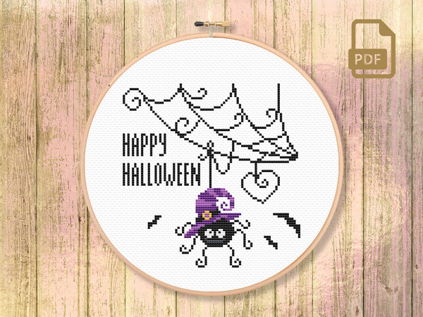 Set of Halloween Cross Stitch Pattern, Happy Halloween Cross Stitch Pattern, Halloween Patterns, Halloween Gift, Halloween Home Decor #hll_011