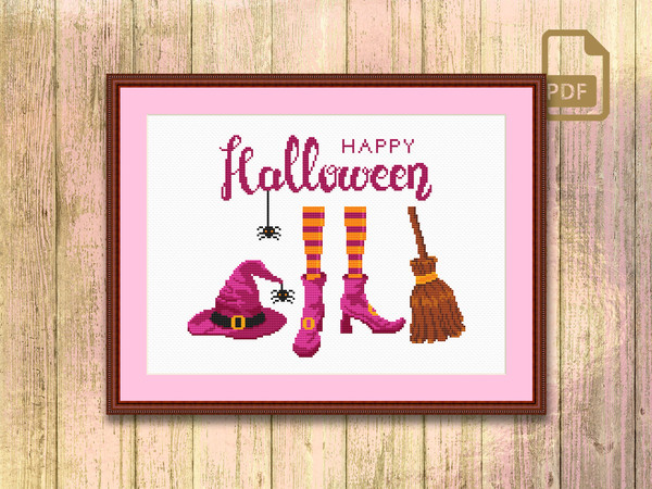 Set of Witcher Cross Stitch Pattern, Happy Halloween Cross Stitch Pattern, Halloween Patterns, Halloween Gift, Halloween Home Decor #hll_010