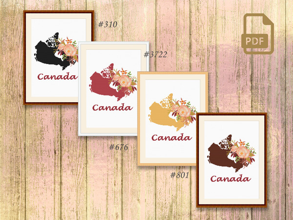 Canada Cross Stitch Pattern, Country Cross Stitch Pattern, Map Cross Stitch Pattern, Canada Pattern, Download Map Pattern #mp_030
