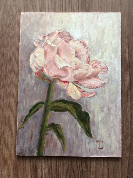 "Peony", oil painting, impasto, original wall art, flower, floral
