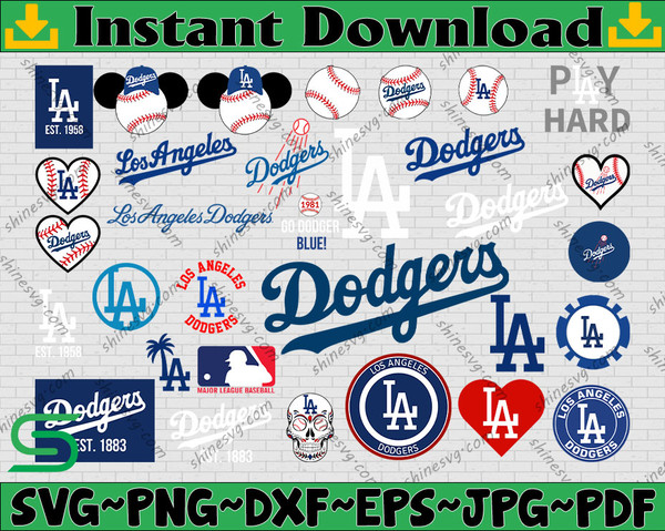 LA Dodgers SVG, Baseball SVG, Cricut Los Angeles, Dodgers Cutting Files,  Baseball SVG, Dodgers Clipart, Instant Download