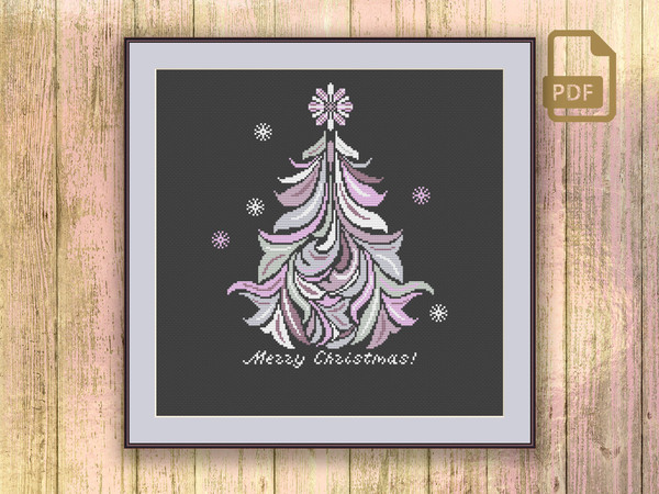 Merry Christmas Cross Stitch Pattern, Christmas Tree Cross Stitch Patterns, Home Christmas Decor, Merry Christmas Patterns #mch_025
