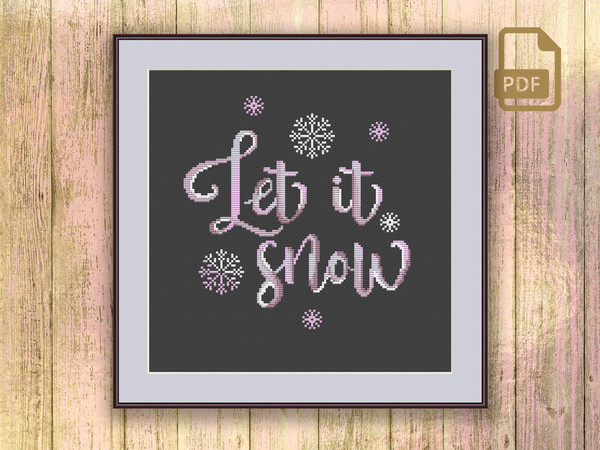 Let It Snow Cross Stitch Pattern, Merry Christmas Cross Stitch Pattern, Let It Snow Pattern, Christmas Decor, Merry Christmas Patterns #mch_026