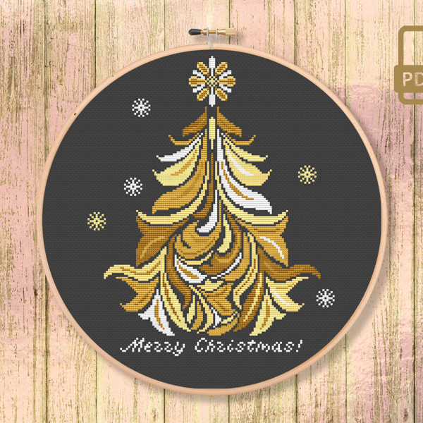 Merry Christmas Cross Stitch Pattern, Christmas Tree Cross Stitch Patterns, Home Christmas Decor, Merry Christmas Patterns #mch_023