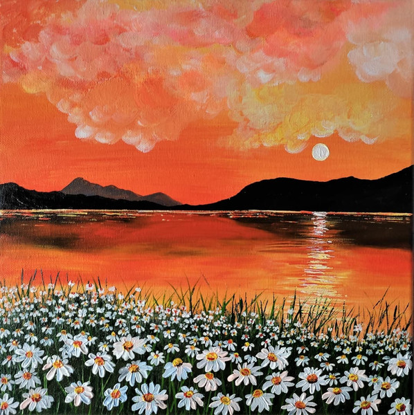 Handwritten-landscape-sunset-on-the-lake-daisies-grow-on-the-shore-by-acrylic-paints-7.jpg
