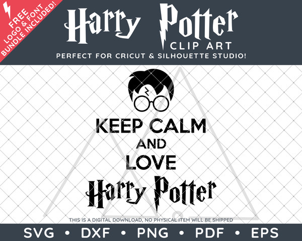 Keep calm and Love Harry Potter by SVG Studio Thumbnail.png