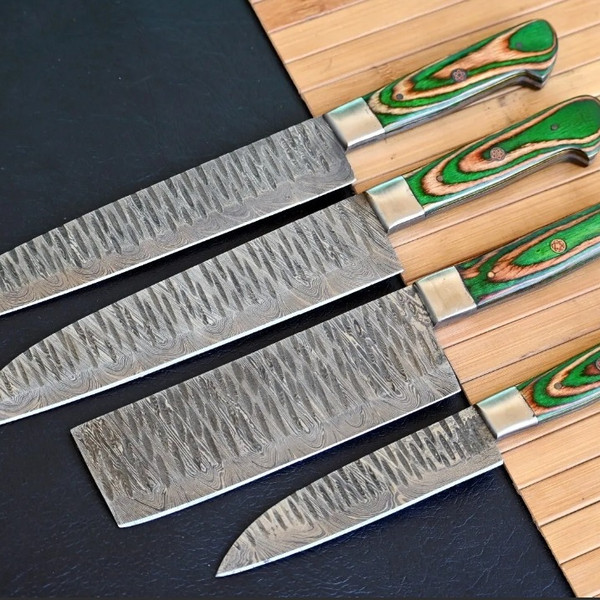Professional Chef Knives Sets Damascus Steel Knife Sets of 4 - Inspire  Uplift