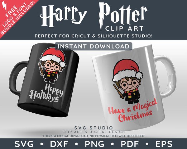 Harry Potter Christmas Illustration by SVG Studio Thumbnail2.png