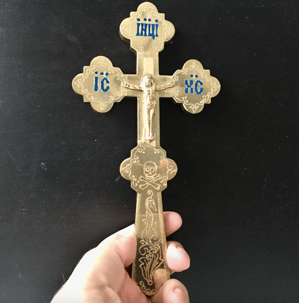 Holy table blessing cross - Byzantine Orthodox Priest Blessing Cross