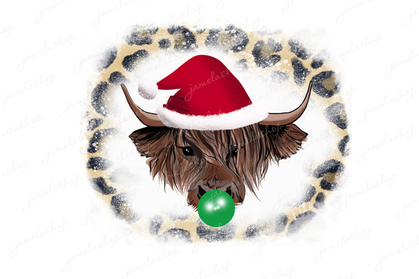 cow with santa hat and bubble gum1.jpg