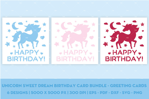 Unicorn sweet dream birthday card bundle - Greeting cards cover 5.jpg