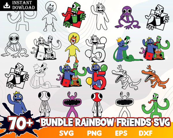 Rainbow Friends Characters SVG, Rainbow Friends Cricut, Rain - Inspire  Uplift in 2023