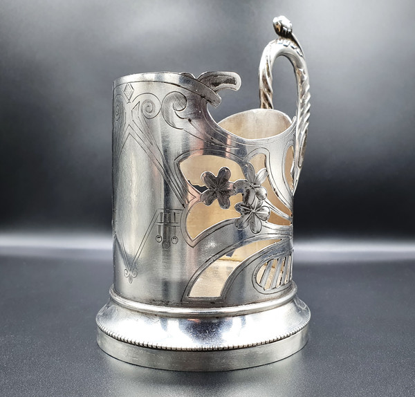 Antique Art Nouveau 84 Silver glass holder Podstakannik Russ - Inspire  Uplift