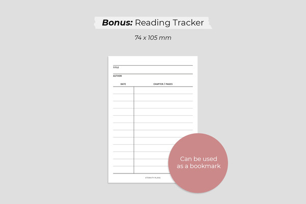 reading tracker and bookmark