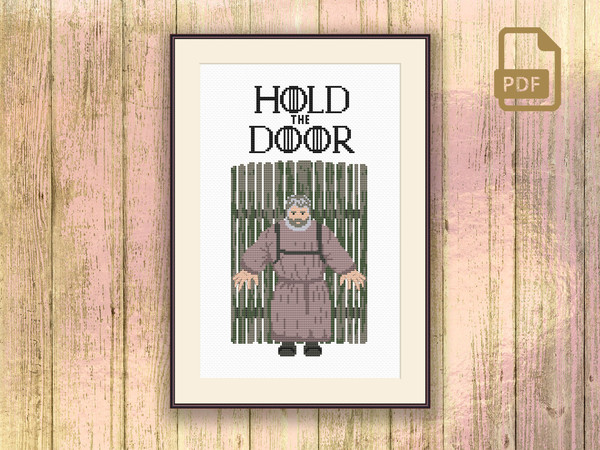 Hold The Door Cross Stitch Pattern, Hodor Cross Stitch Pattern, Game of Thrones Cross Stitch Pattern, Movie Cross Stitch Pattern #got_037