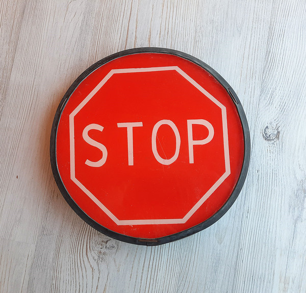 stop traffic road sign vintage