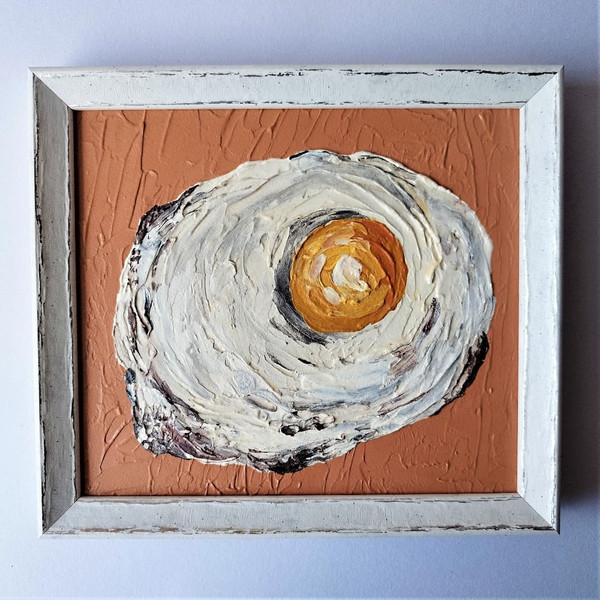 Acrylic-textured-painting-still-life-fried-egg-2