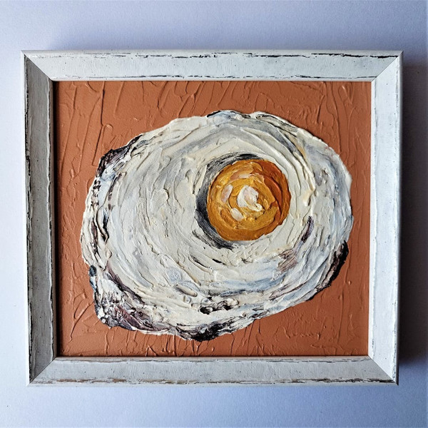 Acrylic-textured-painting-still-life-fried-egg-3