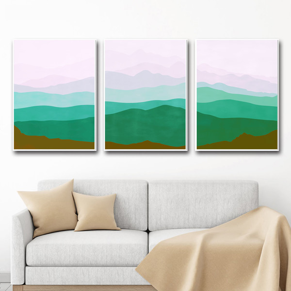 triptych abstract mountain download
